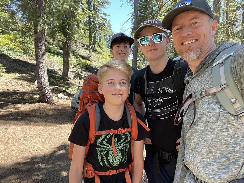 Backpacking with the boys in the Tahoe National Forest